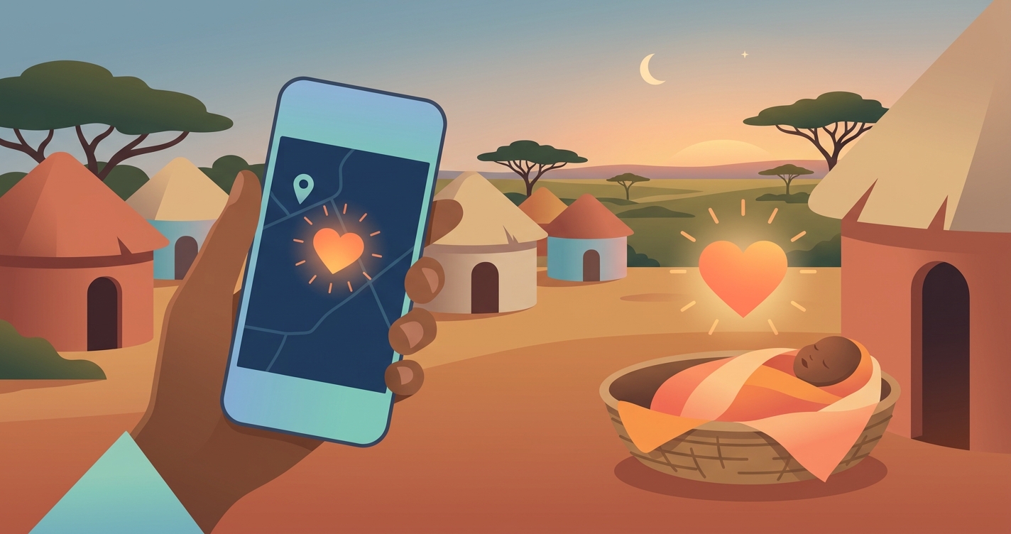 How do health workers check a baby's heartbeat without any equipment?