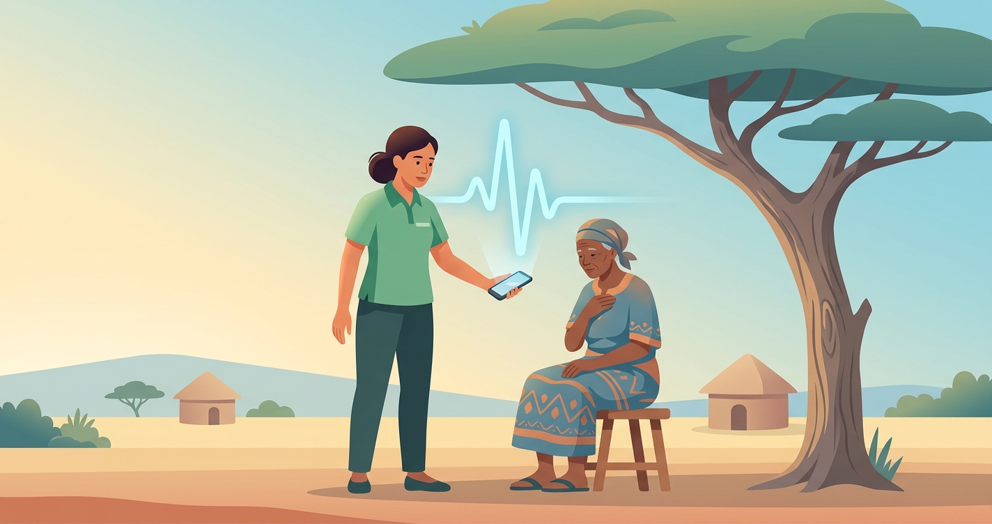 How can a remote village clinic track heart health without machines?